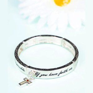 Charm Bracelet. Faith of a Mustard Seed. Engraved Silver.